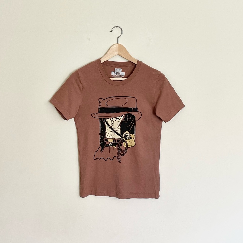 United State of Indiana Jones Double Graphic Brown T Shirt Adult size XS